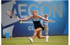 BIRMINGHAM, ENGLAND - JUNE 13:  Barbora Zahlavova Strycova of the Czech Republic in action against Kirsten Flipkens of Belgium during Day Five of the Aegon Classic at Edgbaston Priory Club on June 13, 2014 in Birmingham, England.  (Photo by Jordan Mansfield/Getty Images for Aegon)